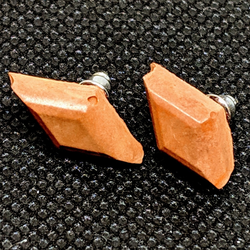 Diamond Shaped Brown Concrete Stud Earrings